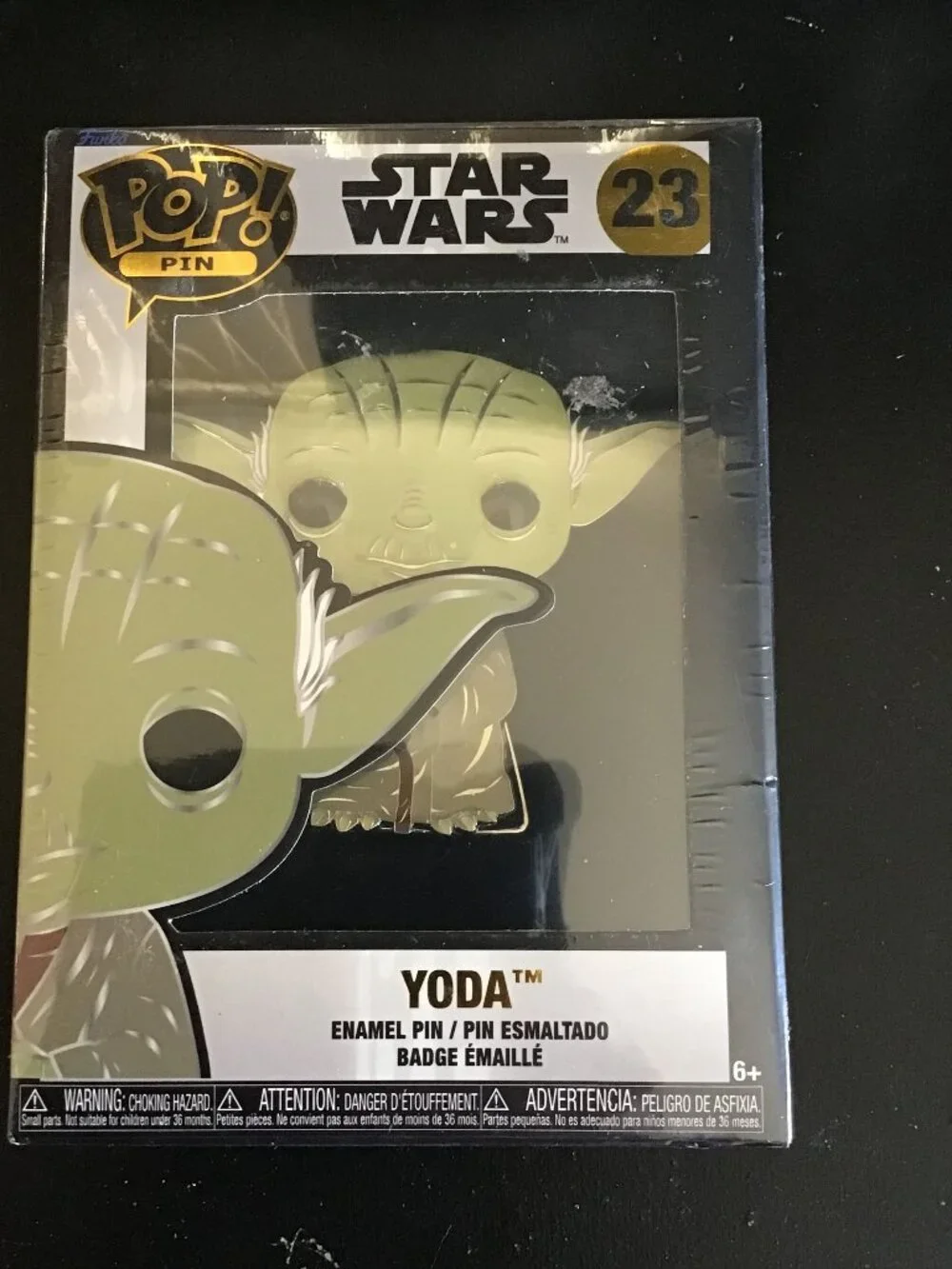 Funko Pop Pin Star Wars Yoda #23 Enamel Pin Brand New Sealed In Box w/Plastic